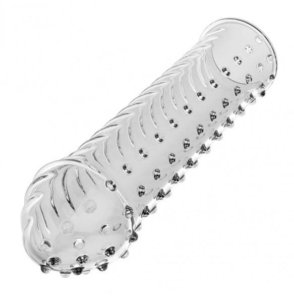 HK LETEN Male Crystal Penis Sleeve (Ribbed Dotted)